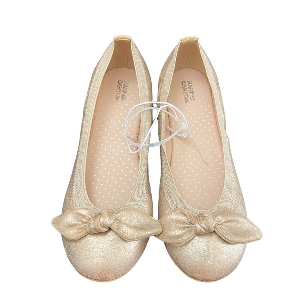 Harper Canyon Girls Flats with Bow in Gold colour - size 4M